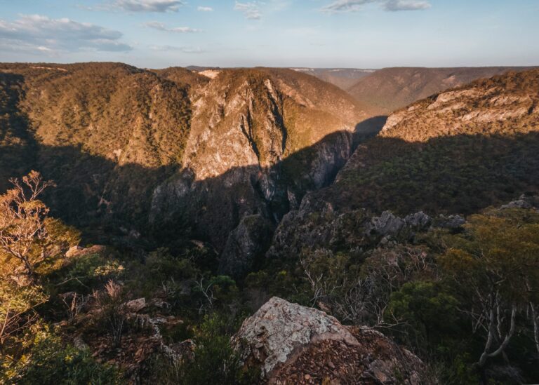 Aerial shot of mountain ranges
